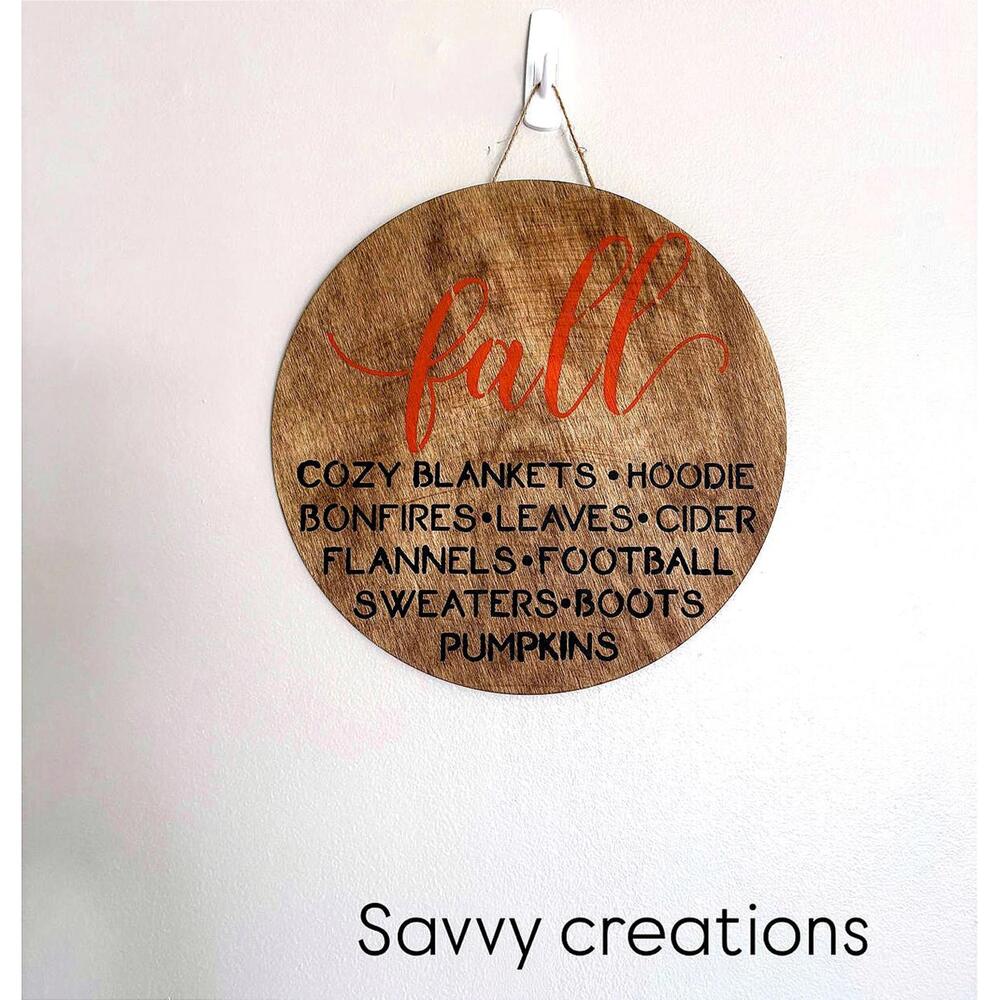 Handcrafted Fall-Themed Wooden Wall Hanging Sign